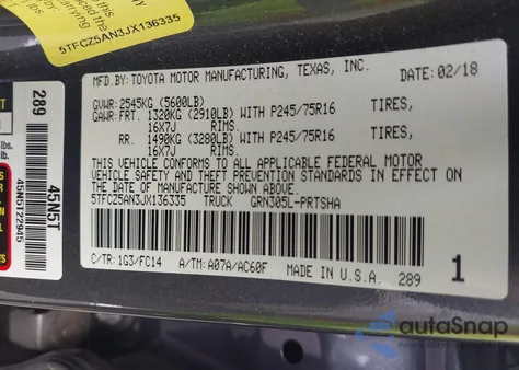 2018 Toyota Tacoma Sr5 V6 from USA, damaged, VIN 5TFCZ5AN3JX136335